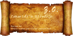 Zakariás Olivér névjegykártya