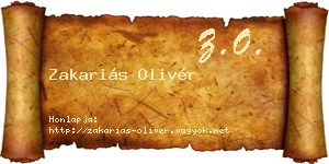 Zakariás Olivér névjegykártya